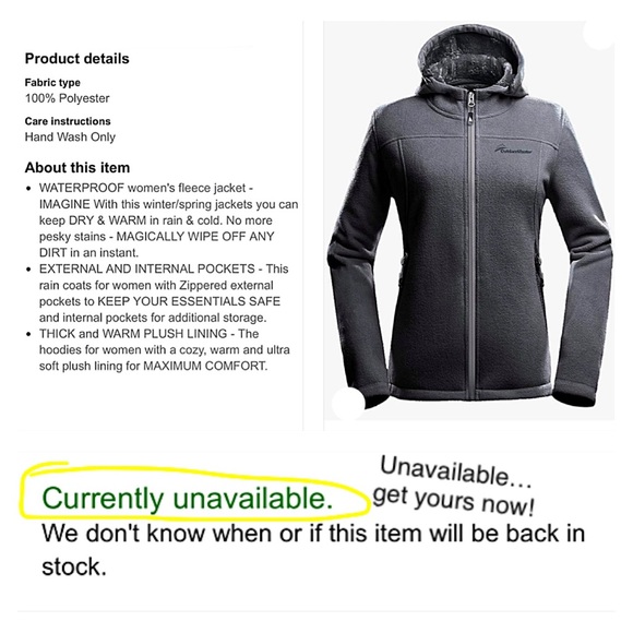 FLEECE ZIP JACKET HOODIE WOMEN’S M GRAY by OUTDOORMASTER Water & Stain Resistant - Picture 12 of 12